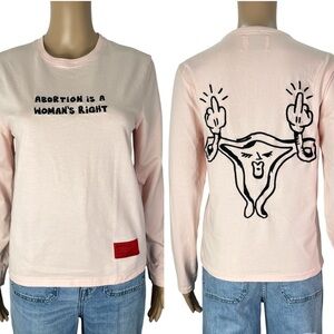 CHNGE Abortion Is Healthcare Pink Long Sleeve Shirt Top